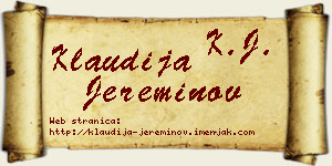Klaudija Jereminov vizit kartica